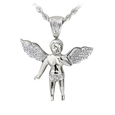 10KW 0.25CTW DIAMOND ANGEL PENDANT