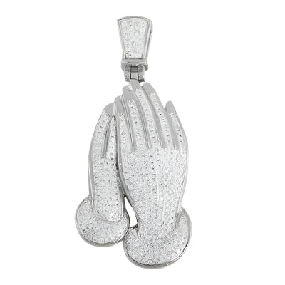 10KW 1.10CTW DIAMOND PRAYING HANDS PENDANT