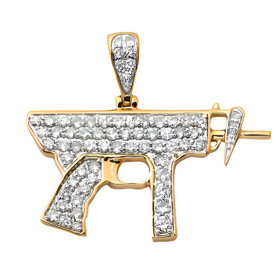 10KY 1.50CTW DIAMOND 'UZI' GUN PENDANT