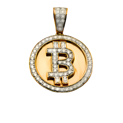 10KY 1.25CTW DIAMOND 'BITCOIN' PENDANT
