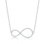 Sterling Silver, Infinity Design Diamond Necklace - (73 Stones)