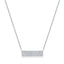 Sterling Silver, Rectangle Bar Diamond Necklace - (87 Stones)