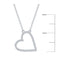 Sterling Silver, Open Heart Diamond Necklace - (40 Stones)