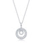 Sterling Silver, Open Circles Diamond Necklace - (68 Stones)