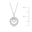Sterling Silver, Open Circles Diamond Necklace - (68 Stones)