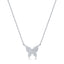 Sterling Silver, Butterfly Diamond Necklace - (75 Stones)