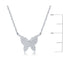 Sterling Silver, Butterfly Diamond Necklace - (75 Stones)