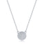 Sterling Silver, Round Halo Diamond Necklace - (67 Stones)