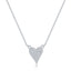 Sterling Silver, Heart Design Diamond Necklace - (107 Stones)