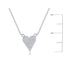 Sterling Silver, Heart Design Diamond Necklace - (107 Stones)