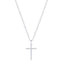 Sterling Silver, Diamond Cross Necklace - (24 Stones)