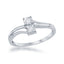Sterling Silver Two-Stone Diamond Overlapping Ring -  0.08 cttw
