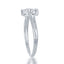 Sterling Silver Two-Stone Diamond Overlapping Ring -  0.08 cttw