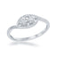 Sterling Silver Tow-Stone Diamond Ring - 0.08 cttw
