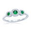 Sterling Silver, Lab-Grown 0.24ct Emareld, & 0.10ct Natural Diamond Ring - (43 Stones)