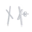 Sterling Silver, 'X' Design Diamond Studs - (44 Stones)