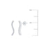 Sterling Silver, Vertical Wave Diamond Earrings - (30 Stones)