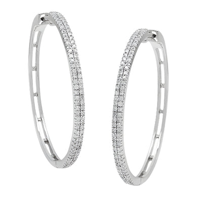 14KW 0.50CTW DIAMOND HOOP EARRINGS