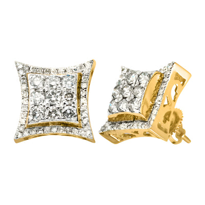 10KY 1.50CTW DIAMOND 3-D POINTED KITE SHAPE EARRIN