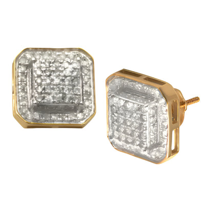 10KY 1.00CTW DIAMOND RAISED SQUARE EARRINGS - 8-SI