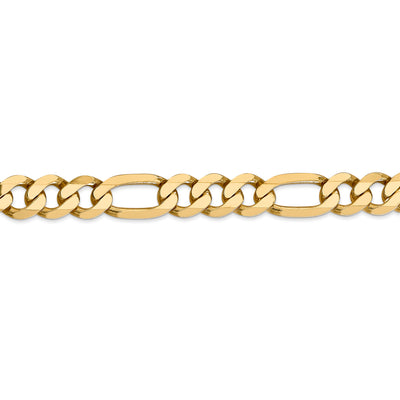 14k 8.75mm Flat Figaro Chain