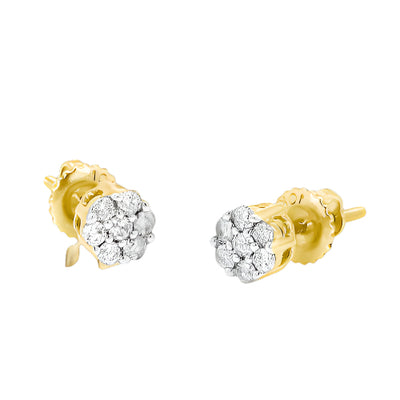 10KY 0.25CTW FLOWER EARRINGS