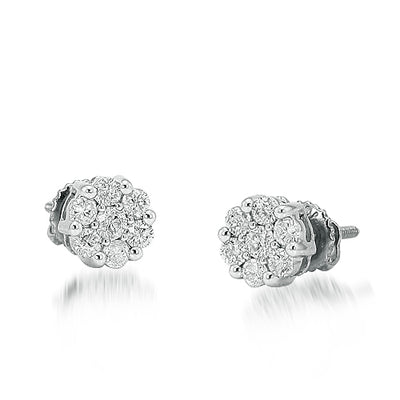 10KW 0.50CTW DIA FLOWER EARRINGS