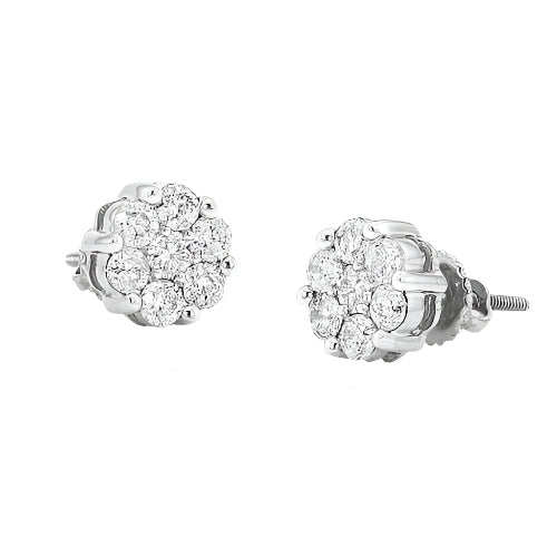 10KW 0.75CTW DIA FLOWER EARRING