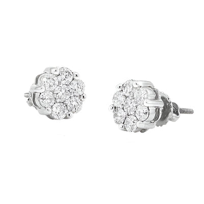 10KW 0.75CTW DIA FLOWER EARRING