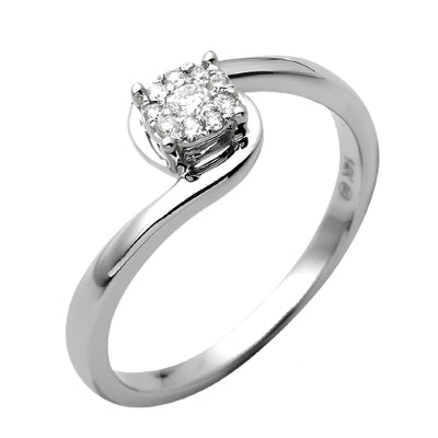 14KW 0.15CTW FLEUR DIAMOND PROMISE RING