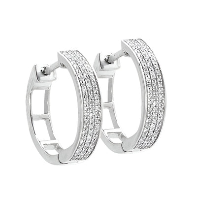 14KW 0.25CTW DIAMOND HOOP EARRINGS