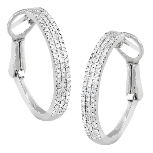 10KW 0.35CTW DIAMOND HOOP EARRINGS [FLAT EDGE]