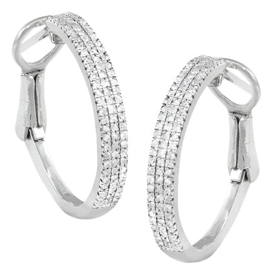 10KW 0.35CTW DIAMOND HOOP EARRINGS [FLAT EDGE]