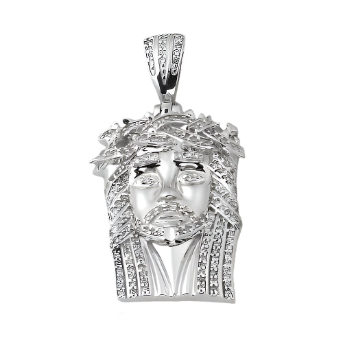 10KW 0.40CTW DIAMOND JESUS PENDANT