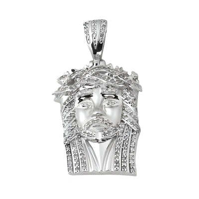 10KW 0.40CTW DIAMOND JESUS PENDANT