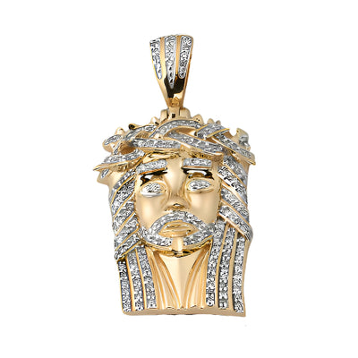 10KY 0.40CTW DIAMOND JESUS PENDANT