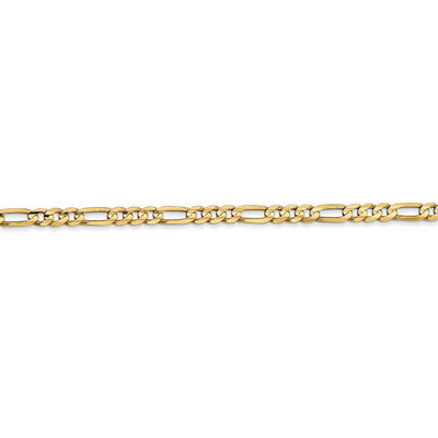 14k 3mm Concave Open Figaro Chain