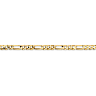14k 4mm Concave Open Figaro Chain