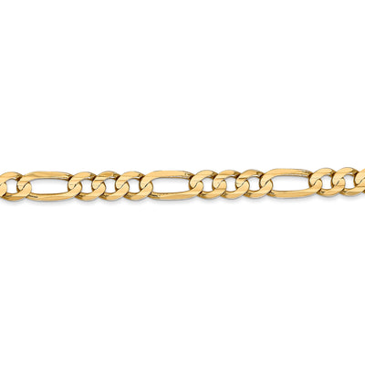 14k 5.5mm Concave Open Figaro Chain