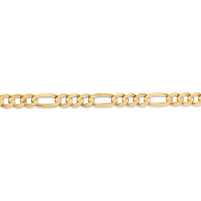 14k 6mm Concave Open Figaro Chain