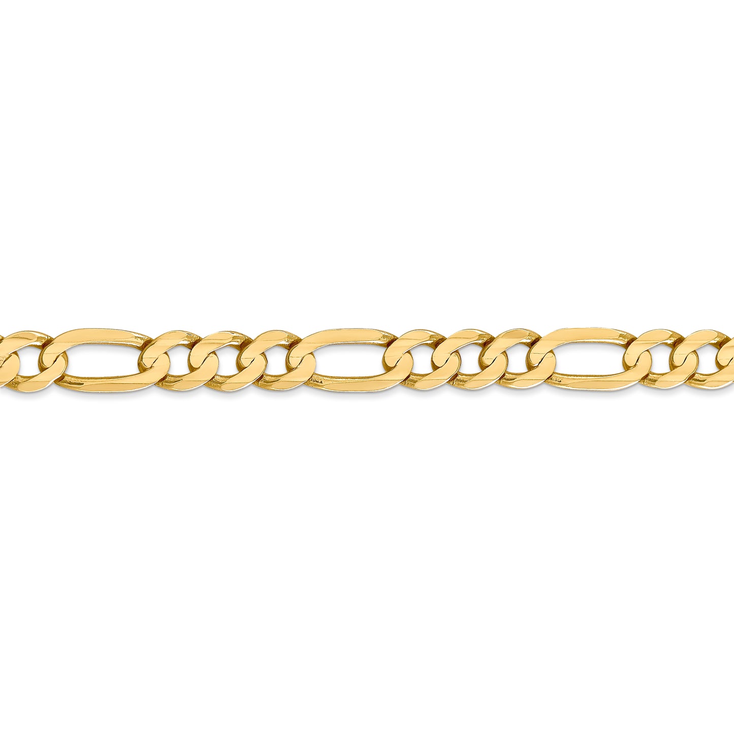 14k 6.75mm Concave Open Figaro Chain
