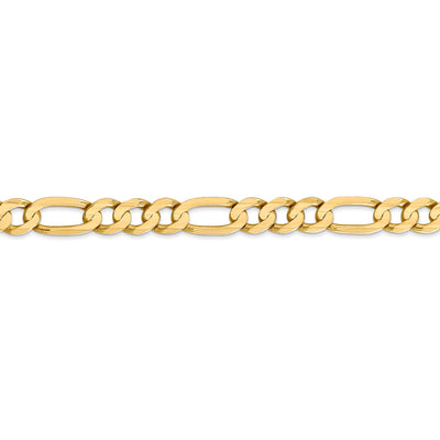 14k 6.75mm Concave Open Figaro Chain