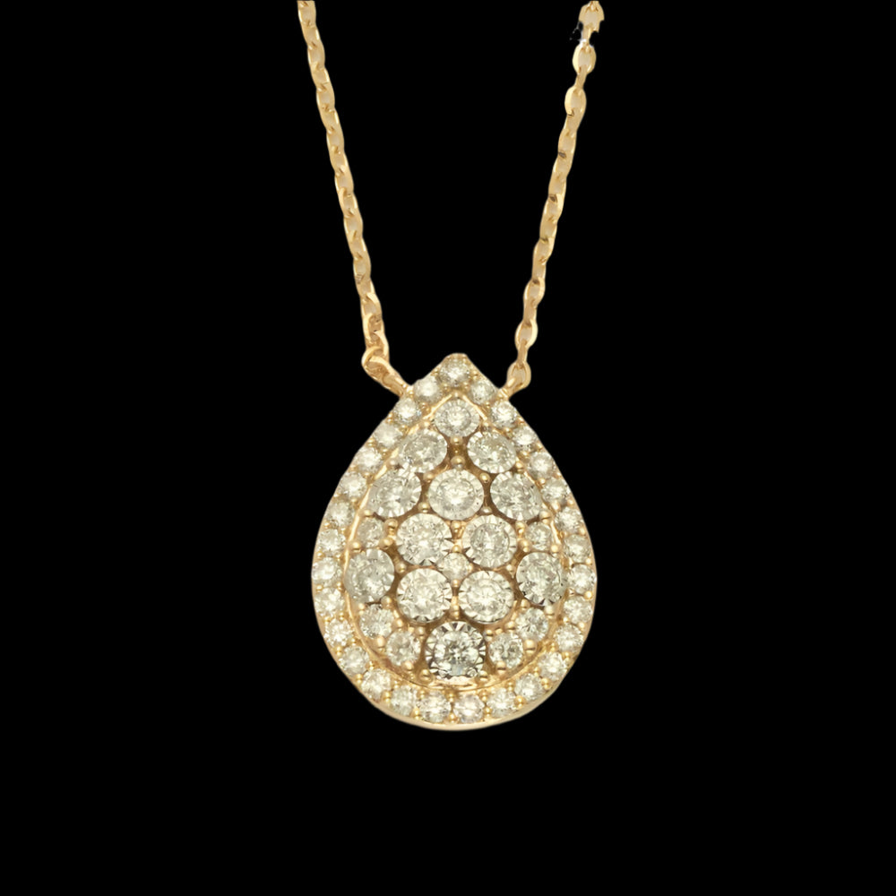 14KY 0.45CTW DIAMOND NECKLACE - TEAR DROP