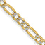 14k 3.9mm Semi-solid with Rhodium Pav? Figaro Chain