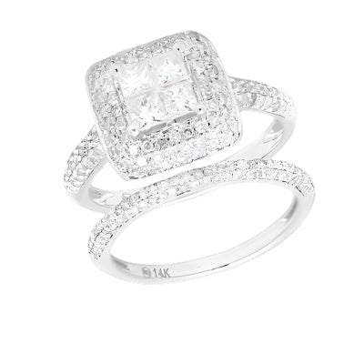 14KW 1.60CTW DIAMOND BRIDAL SET