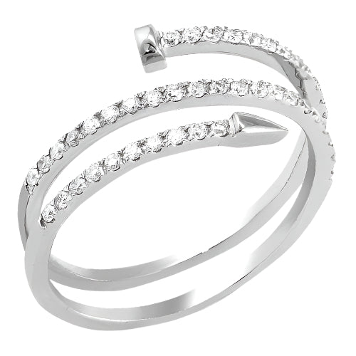 14KW 0.35CTW DIAMOND DESIGNER "NAIL" RING