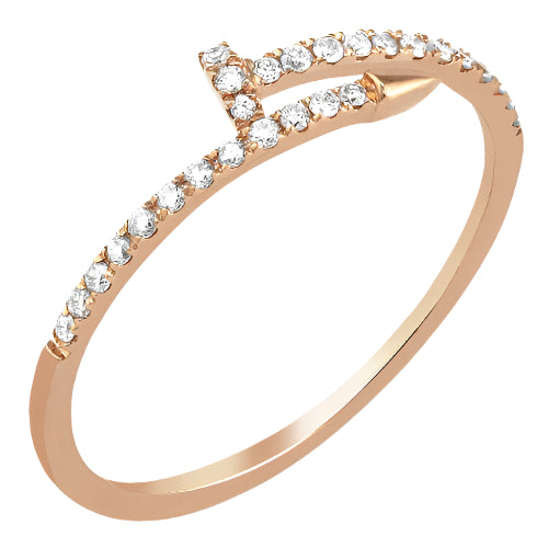 14KR 0.20CTW DIAMOND DESIGNER "NAIL" RING