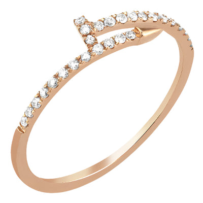 14KR 0.20CTW DIAMOND DESIGNER "NAIL" RING