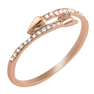 14KR 0.15CTW DIAMOND DESIGNER ARROW RING