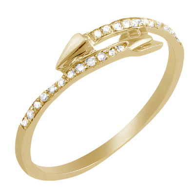 14KY 0.15CTW DIAMOND DESIGNER ARROW RING